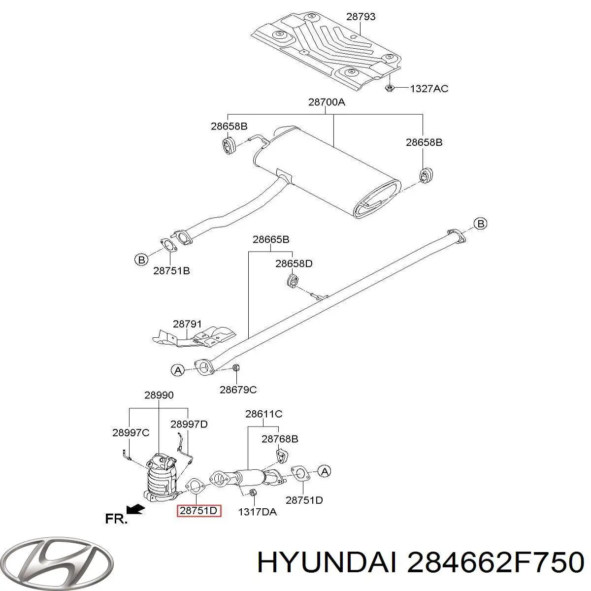  Hyundai/Kia 284662F750 цена, от 22.18 USD