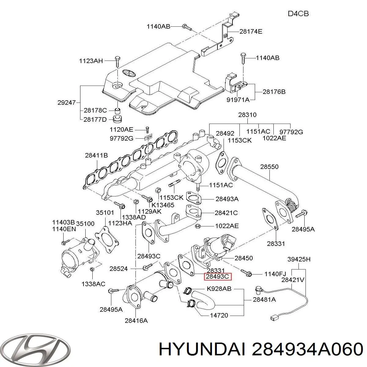 Прокладка EGR-клапана рециркуляции Hyundai/Kia 284934A060 цена, от 7.34 USD