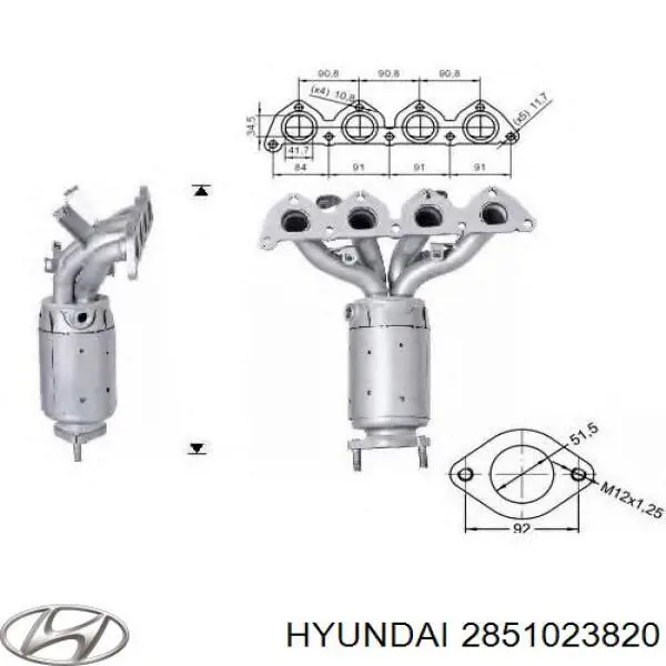 Купить 2851023820 Hyundai/Kia Преобразователь отработавших газов