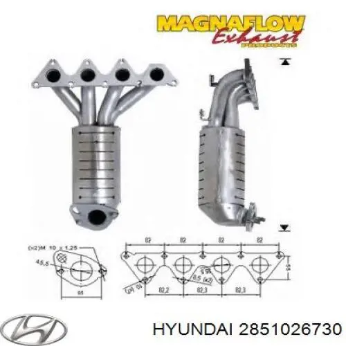 Газопроводы (коллектор выпускной) Hyundai/Kia 2851026730 цена, от 611.69 USD