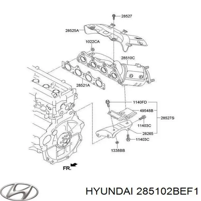 285102BEF1 Hyundai/Kia конвертор - катализатор