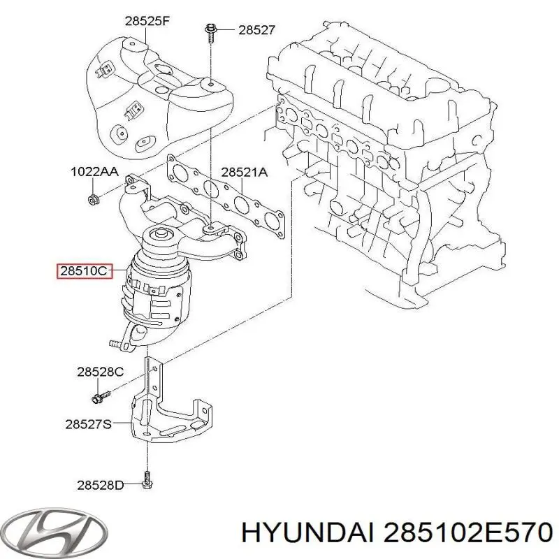 Газопроводы (коллектор выпускной) Hyundai/Kia 285102E570 цена, от 316.73 USD