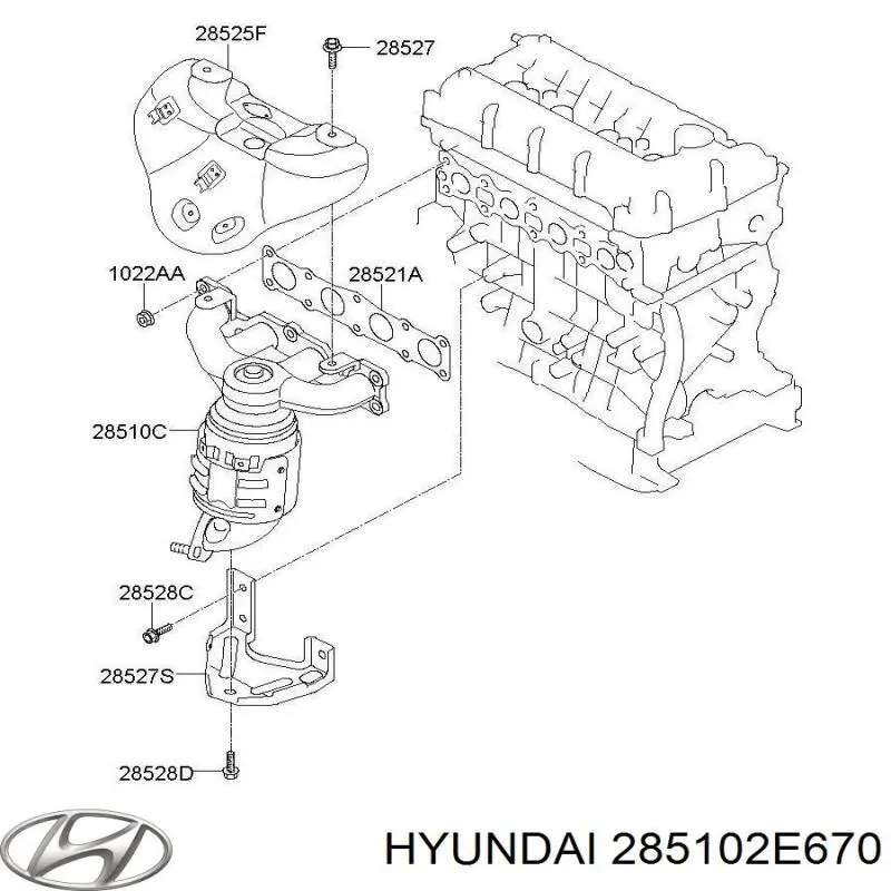 Газопроводы (коллектор выпускной) Hyundai/Kia 285102E670 цена, от 55.75 USD