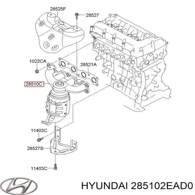 Газопроводы (коллектор выпускной) Hyundai/Kia 285102EAD0 цена, от 48.79 USD
