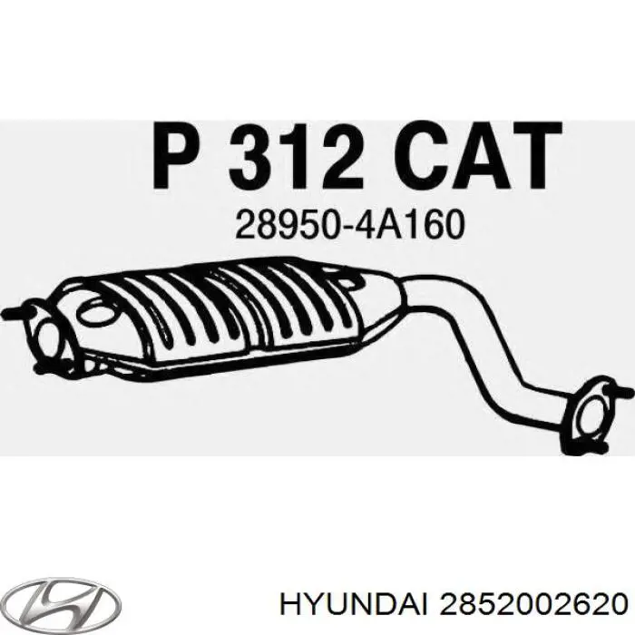 Каталитический нейтрализатор отработавших газов Hyundai/Kia 2852002620 цена, от 487.69 USD