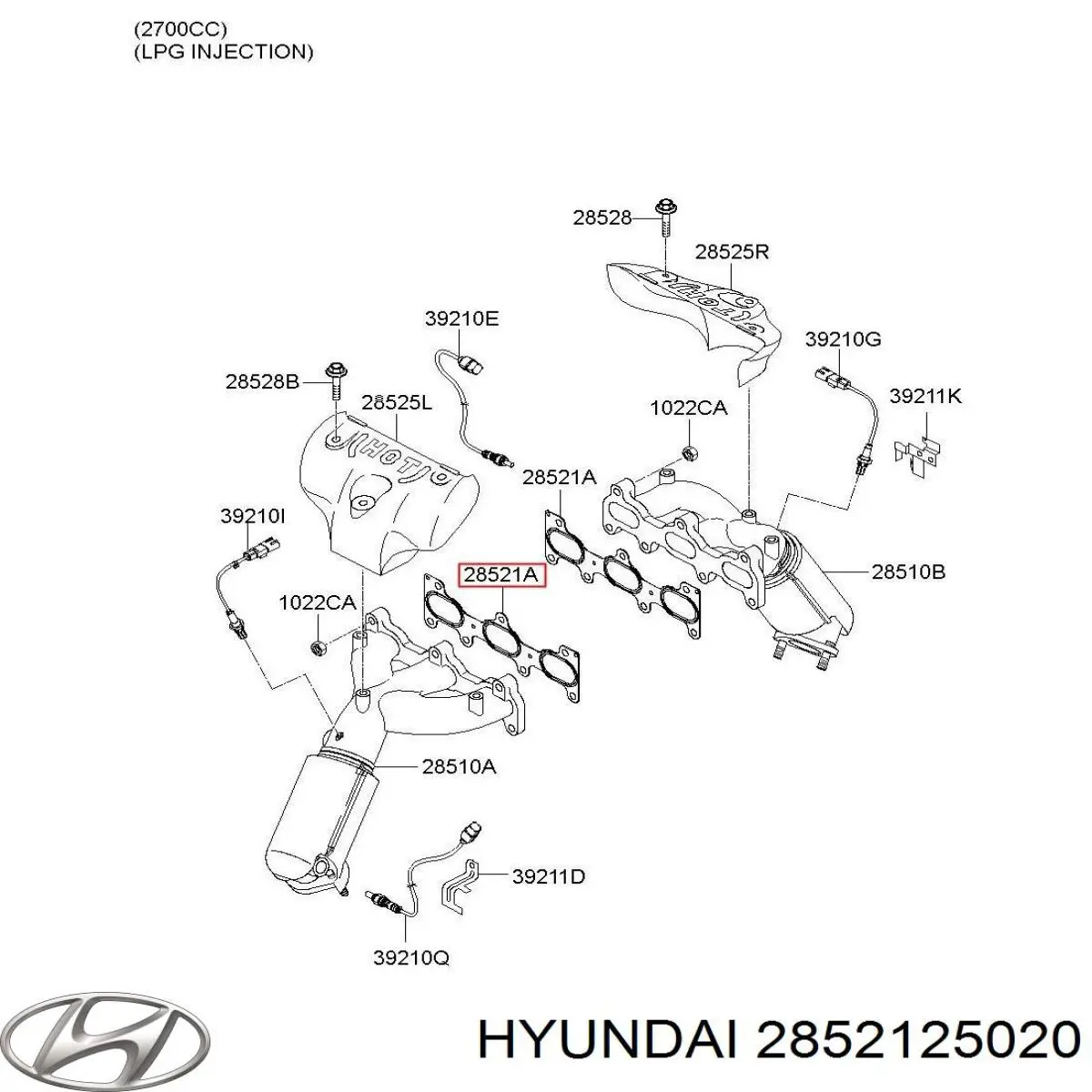 Прокладка выпускного коллектора Hyundai/Kia 2852125020