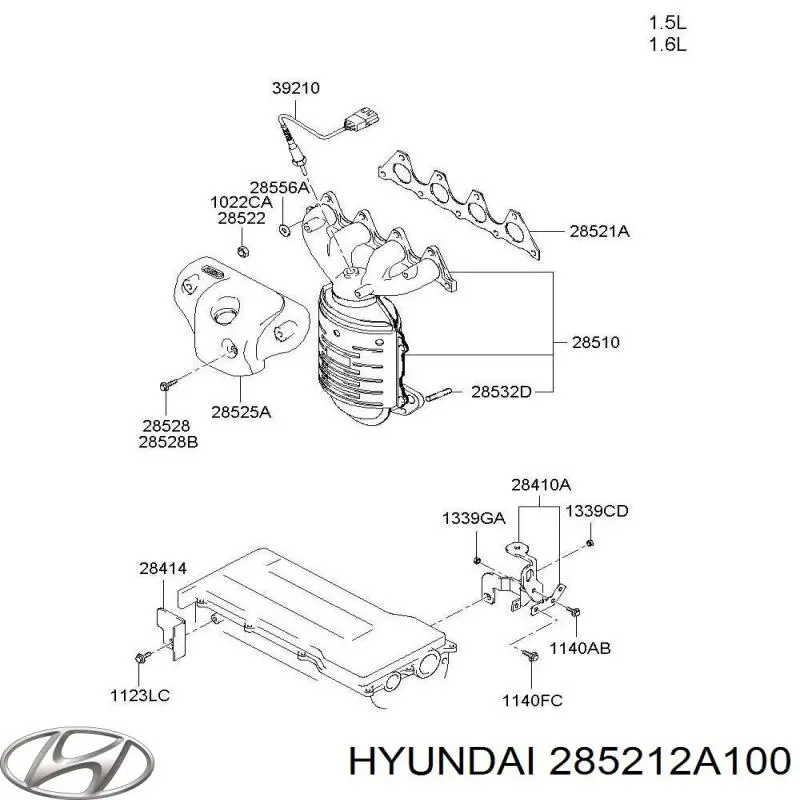 Junta de colector de escape 285212A100 Hyundai/Kia