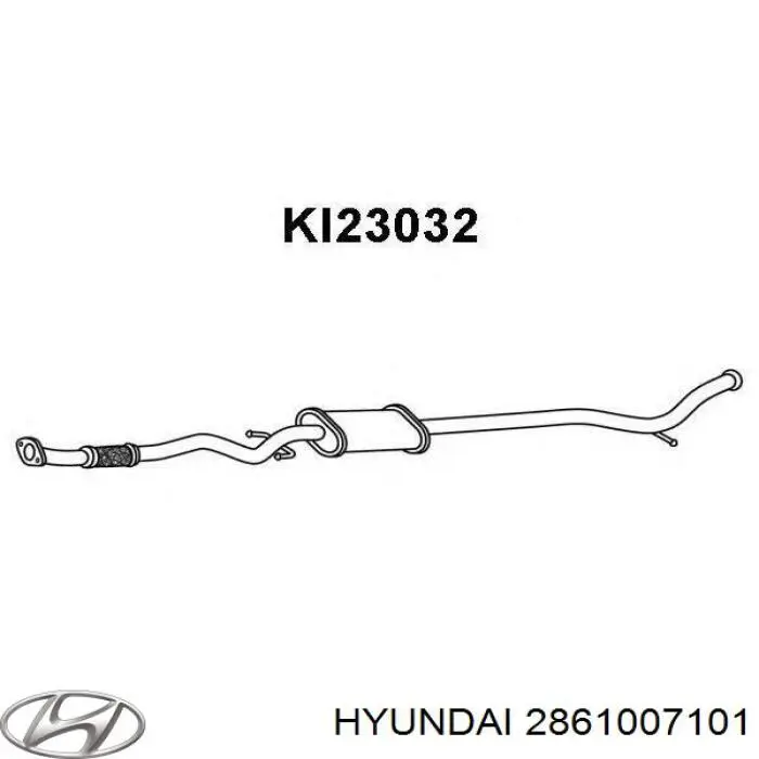 Глушитель, центральная часть 2861007101 Hyundai/Kia