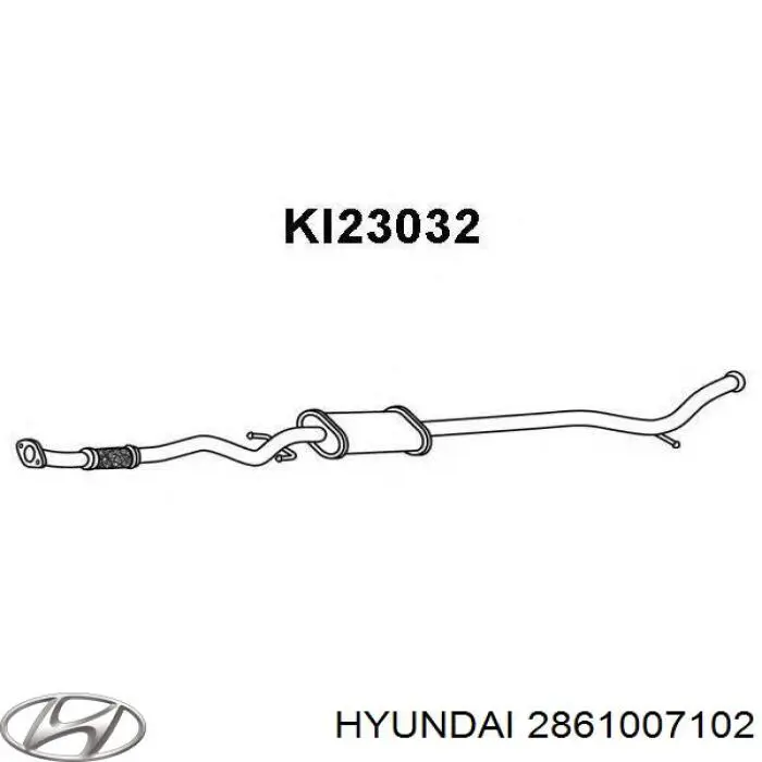 Глушитель, центральная часть 2861007102 Hyundai/Kia