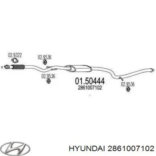 Глушитель, центральная часть Hyundai/Kia 2861007100 цена, от 74.03 USD
