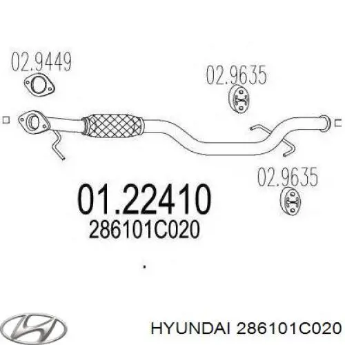 Глушитель, передняя часть Hyundai/Kia 286101C020 цена, от 55.19 USD