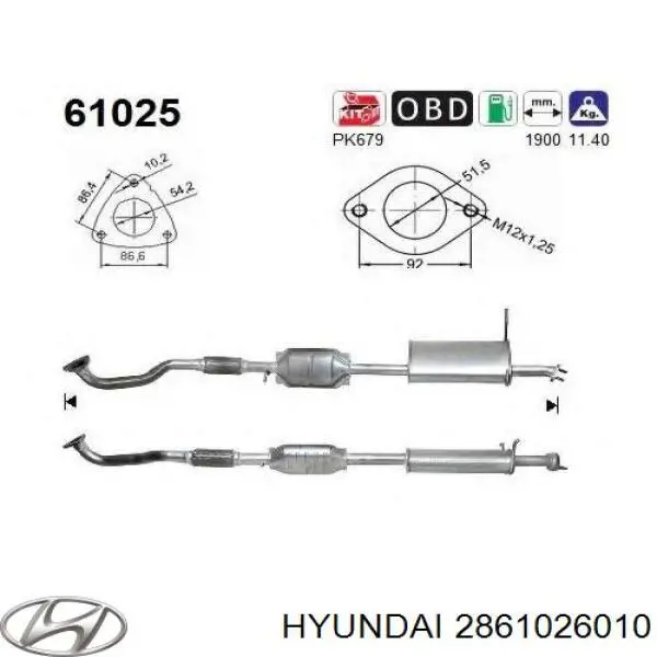  2861026010 Hyundai/Kia