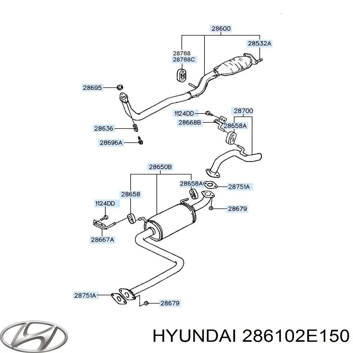 Купить 286102E150 Hyundai/Kia Приёмная труба
