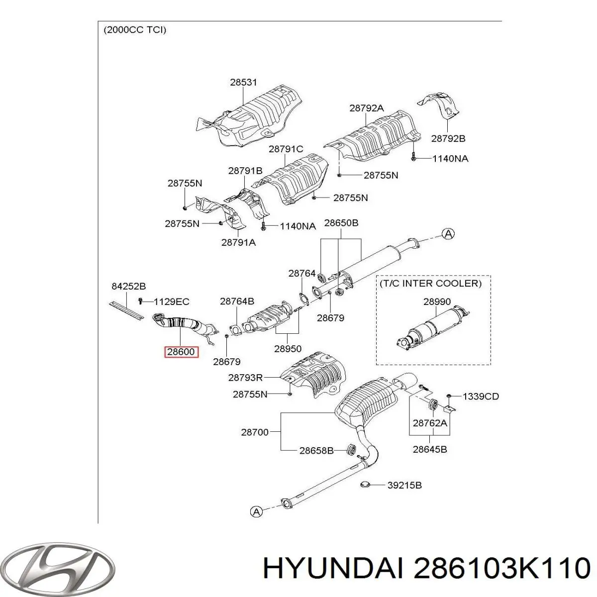 Трубы приемные (штаны) Hyundai/Kia 286103K110 цена, от 114.03 USD