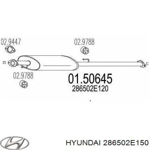 Центральная часть глушителя 286502E150 Hyundai/Kia