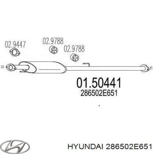 Купить 286502E651 Hyundai/Kia Выхлоп центральный