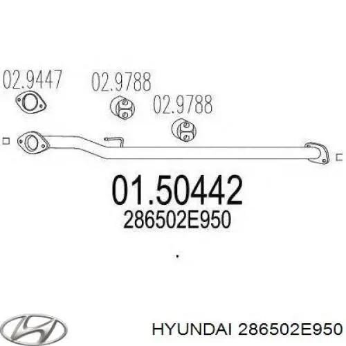 Глушитель, центральная часть Hyundai/Kia 286502E950 цена, от 30.51 USD
