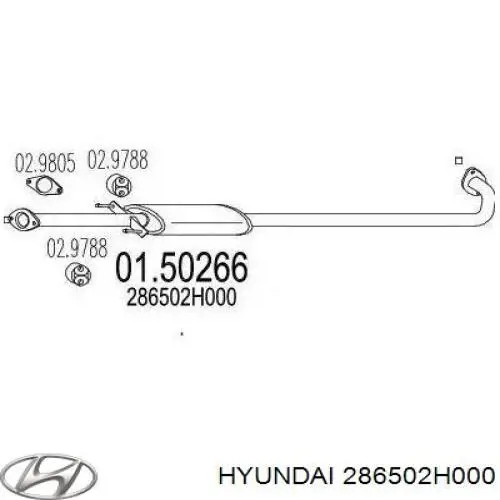 Глушитель, центральная часть Hyundai/Kia 286502H000 цена, от 34.60 USD