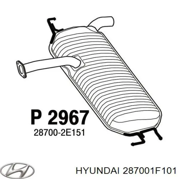 Выхлоп задний Hyundai/Kia 287001F101 цена, от 129.39 USD