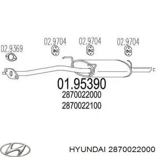 Глушитель задний 2870022000 Hyundai/Kia