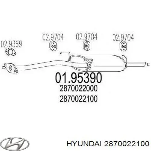 Глушитель задний 2870022100 Hyundai/Kia