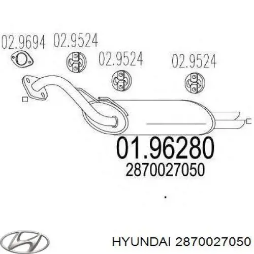 Выхлопная труба на Hyundai Coupe I RD
