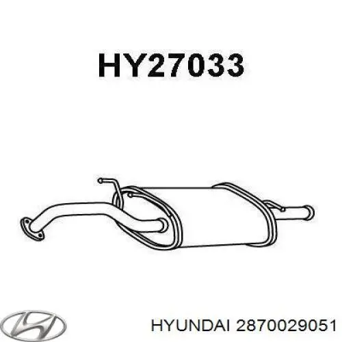 Глушитель, задняя часть 2870029051 Hyundai/Kia