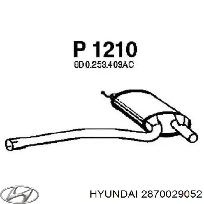 Глушитель, задняя часть 2870029052 Hyundai/Kia