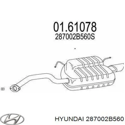 Выхлоп задний Hyundai/Kia 287002B560 цена, от 38.01 USD