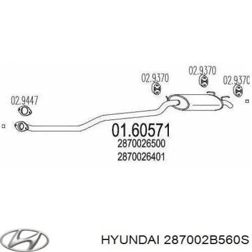 Глушитель, задняя часть Hyundai/Kia 287002B560S