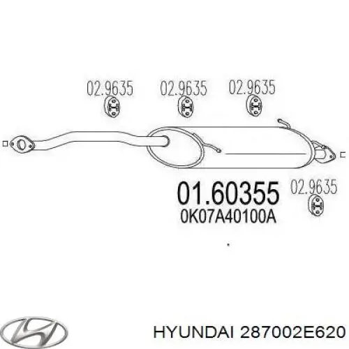 Купить 287002E620 Hyundai/Kia Глушитель задний
