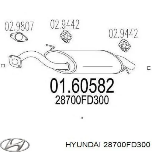 Глушитель, задняя часть 28700FD300 Hyundai/Kia