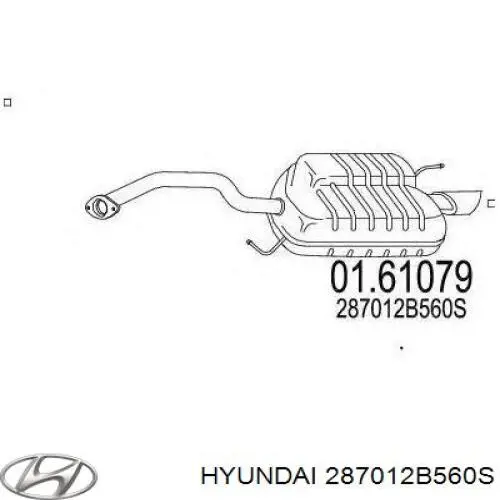 Глушитель, задняя часть Hyundai/Kia 287012B560S