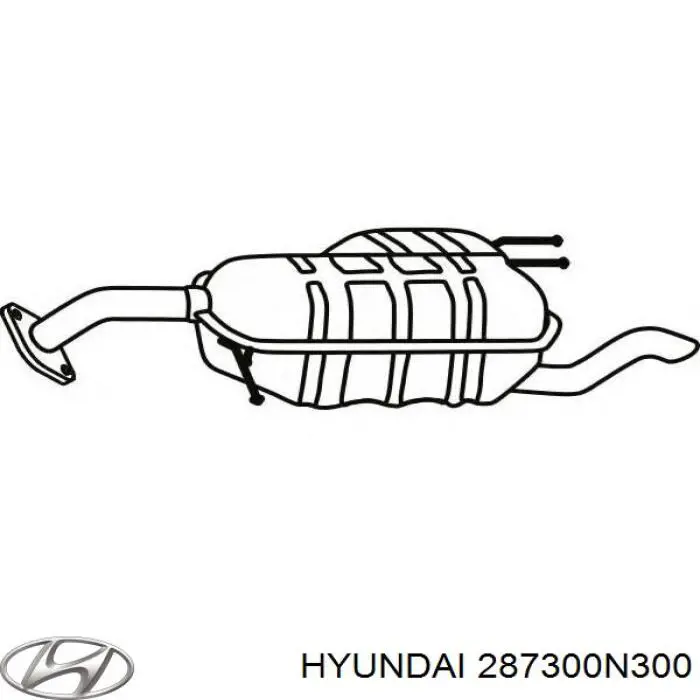 Глушитель, задняя часть на Hyundai Accent MC