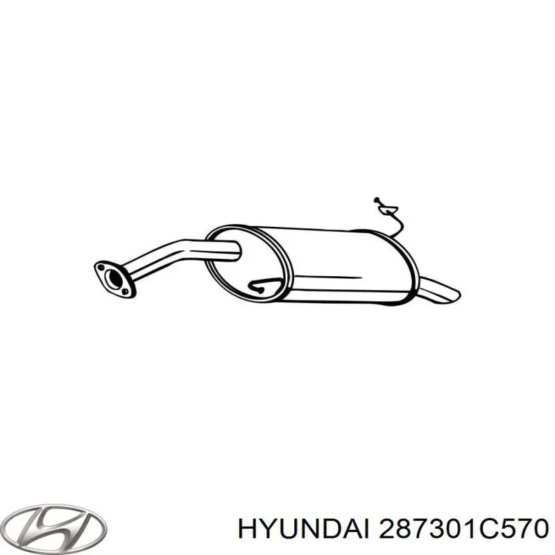 287301C570 Hyundai/Kia silenciador, parte traseira