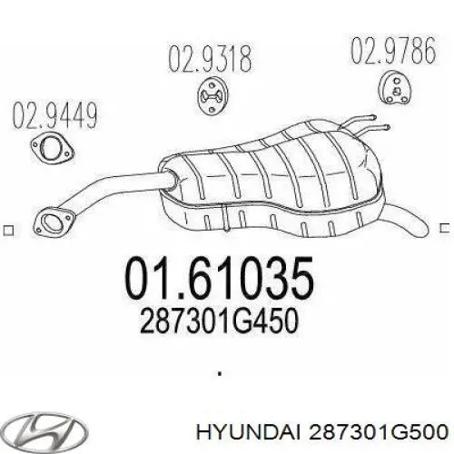 Выхлоп задний KIA Rio II седан (JB) (2005 - 2011) цена, от 76.27 USD