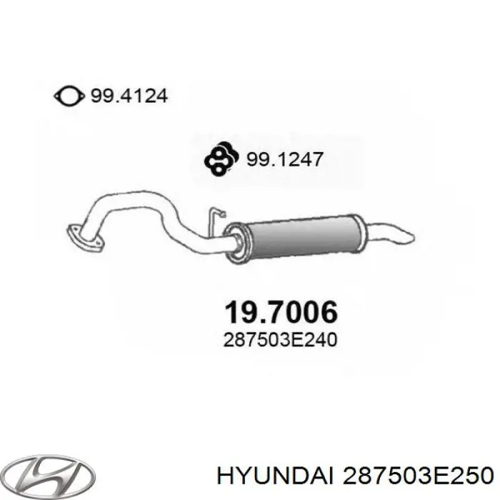 Глушитель, задняя часть 287503E250 Hyundai/Kia