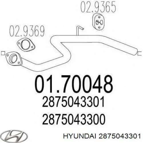 Глушитель, задняя часть 2875043301 Hyundai/Kia