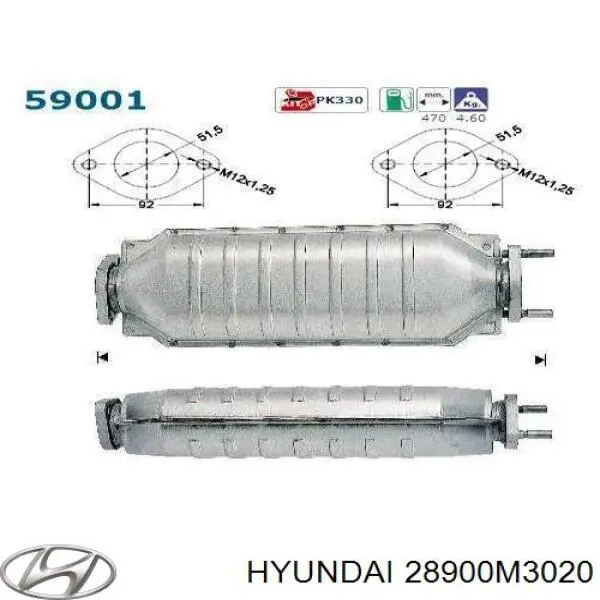 Катализатор 28900M3020 Hyundai/Kia