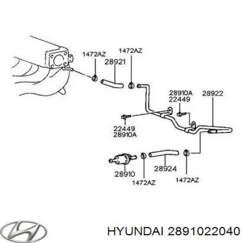 Клапан вентиляції газів паливного бака 2891022040 Hyundai/Kia