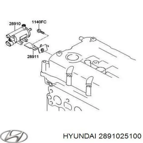 Клапан регулировки давления наддува Hyundai/Kia 2891025100