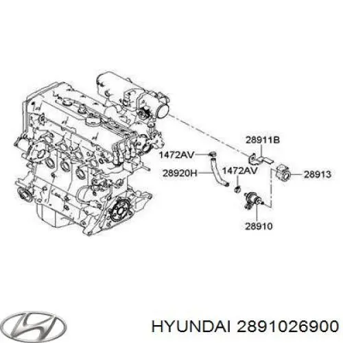 Клапан продувки катализатора Hyundai/Kia 2891026900