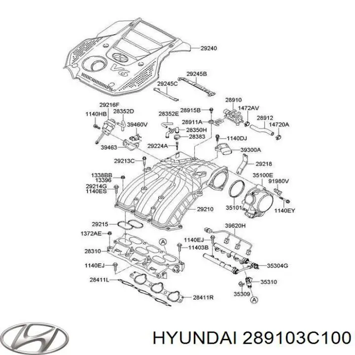 289103C100 Hyundai/Kia Клапан вентиляции газов топливного бака