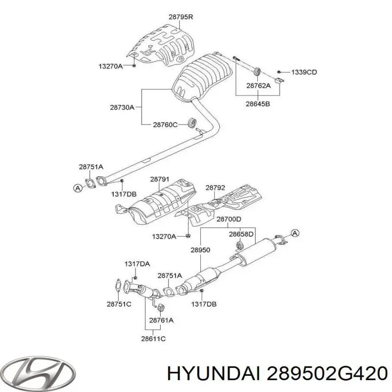 289502G420 Hyundai/Kia Конвертор-катализатор