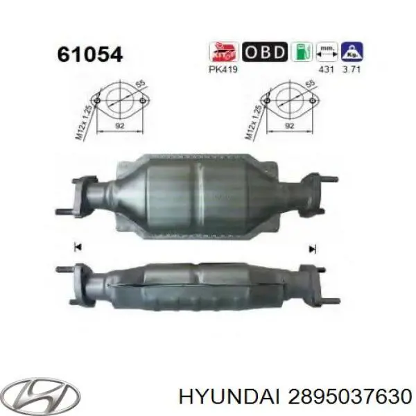 Катализатор 2895037630 Hyundai/Kia