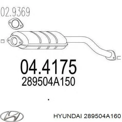 Купить 289504A160 Hyundai/Kia Преобразователь отработавших газов