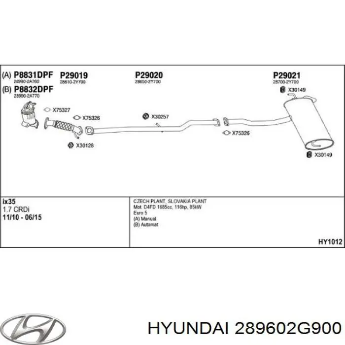 Каталитический нейтрализатор отработавших газов Hyundai/Kia 289602G900 цена, от 66.38 USD