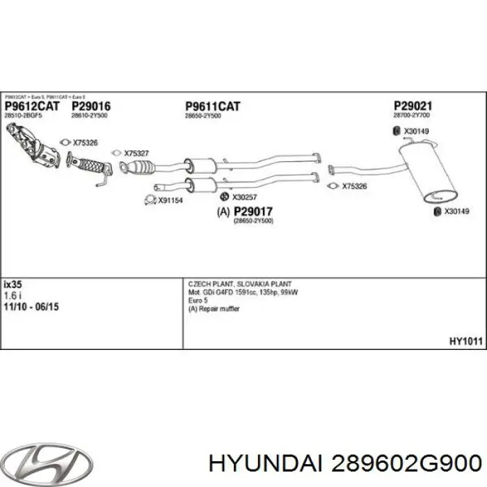 Купить 289602G900 Hyundai/Kia Преобразователь отработавших газов