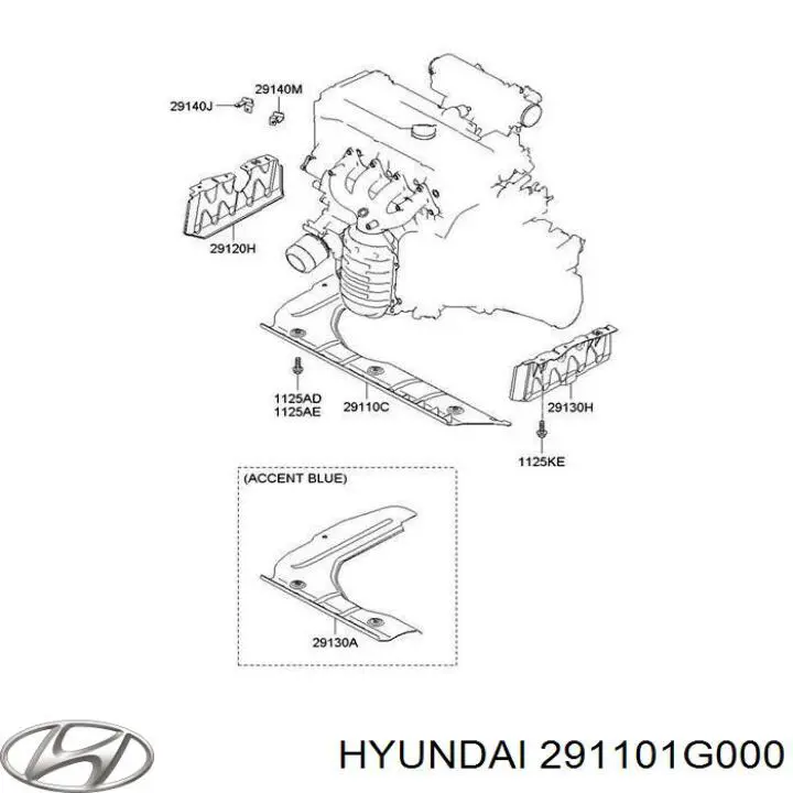 Защита двигателя передняя на Hyundai Accent VERNA 