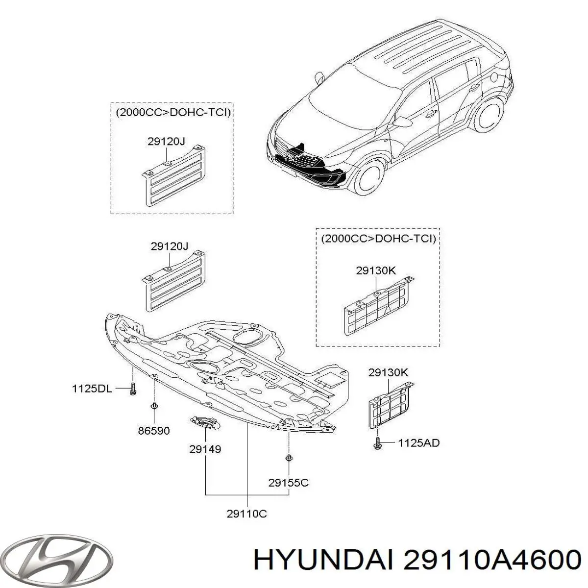 29110A4600 Hyundai/Kia Защита картера двигателя